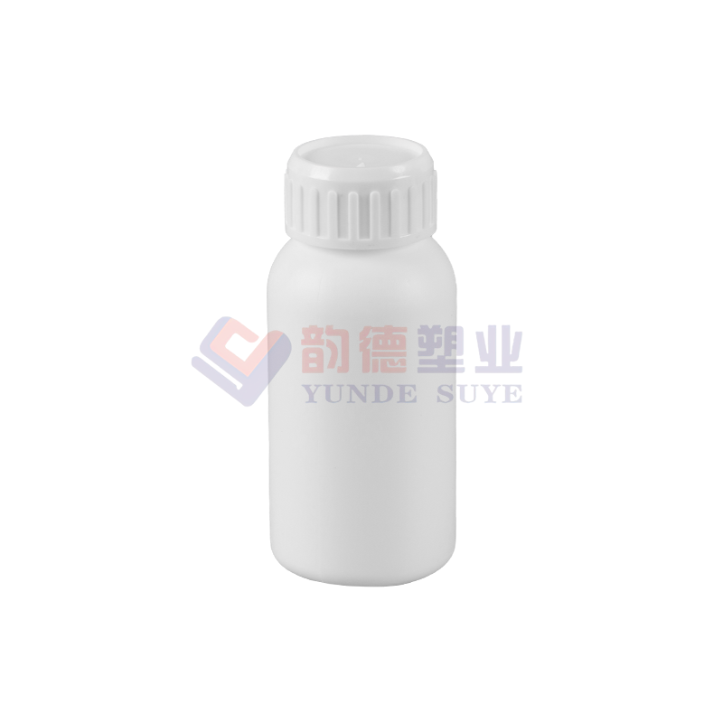 Flacon rotund fluorat din plastic alb pur 100ml-02